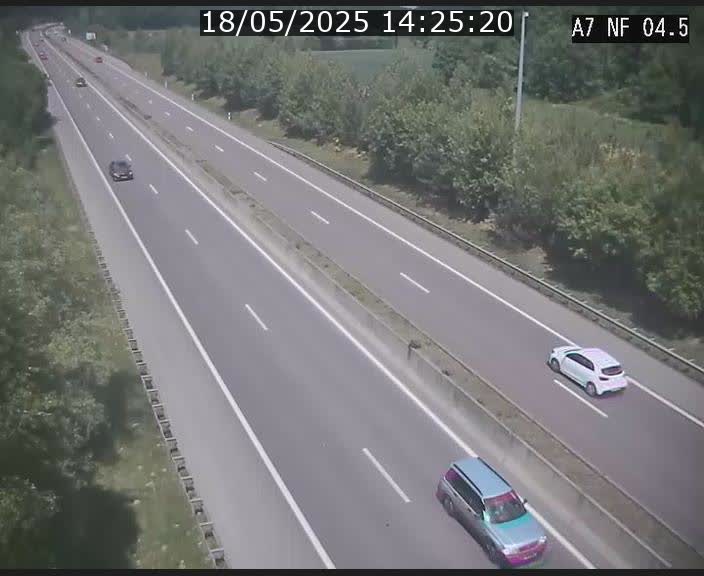<h2>Caméra autoroute Luxembourg A7 - Passage à gibier Rëngelbour - direction Tunnel Grouft</h2>