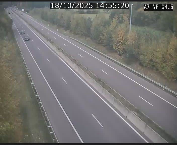 <h2>Caméra autoroute Luxembourg A7 - Passage à gibier Rëngelbour - direction Tunnel Grouft</h2>