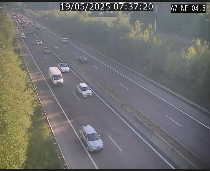 <h2>Caméra autoroute Luxembourg A7 - Passage à gibier Rëngelbour - direction Tunnel Grouft</h2>