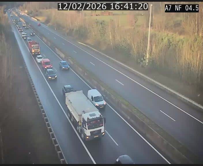 <h2>Caméra autoroute Luxembourg A7 - Passage à gibier Rëngelbour - direction Tunnel Grouft</h2>