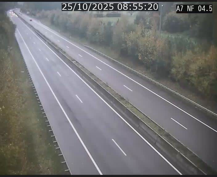 <h2>Caméra autoroute Luxembourg A7 - Passage à gibier Rëngelbour - direction Tunnel Grouft</h2>