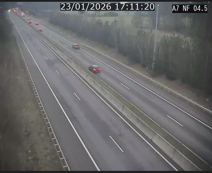 <h2>Caméra autoroute Luxembourg A7 - Passage à gibier Rëngelbour - direction Tunnel Grouft</h2>