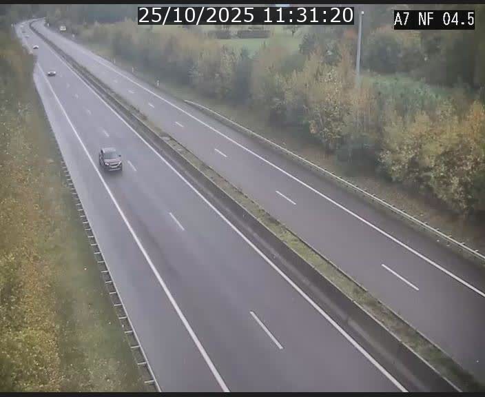 <h2>Caméra autoroute Luxembourg A7 - Passage à gibier Rëngelbour - direction Tunnel Grouft</h2>