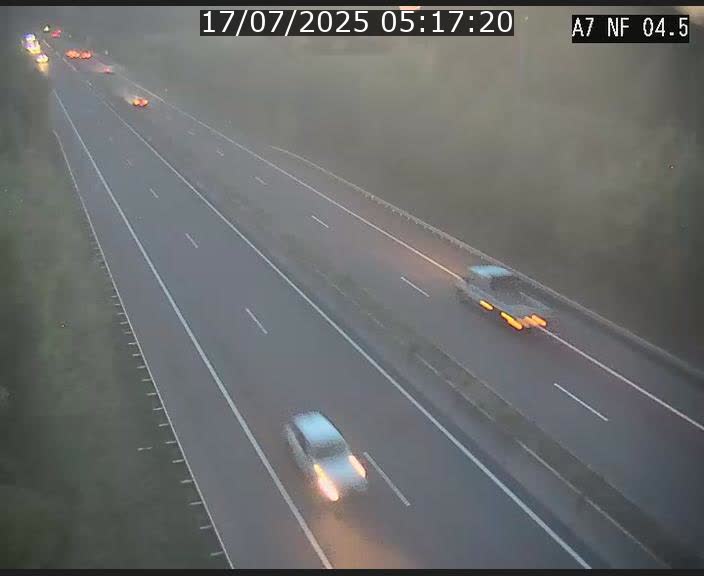 <h2>Caméra autoroute Luxembourg A7 - Passage à gibier Rëngelbour - direction Tunnel Grouft</h2>