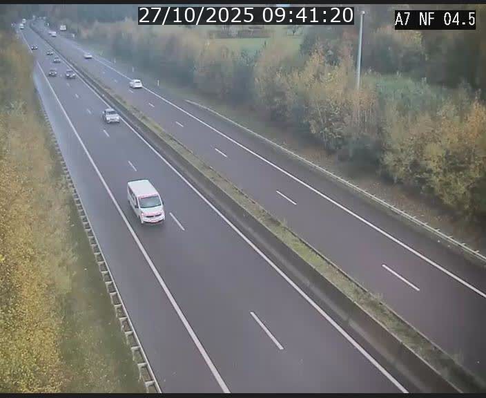 <h2>Caméra autoroute Luxembourg A7 - Passage à gibier Rëngelbour - direction Tunnel Grouft</h2>