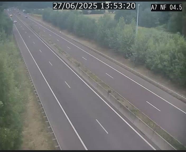 <h2>Caméra autoroute Luxembourg A7 - Passage à gibier Rëngelbour - direction Tunnel Grouft</h2>