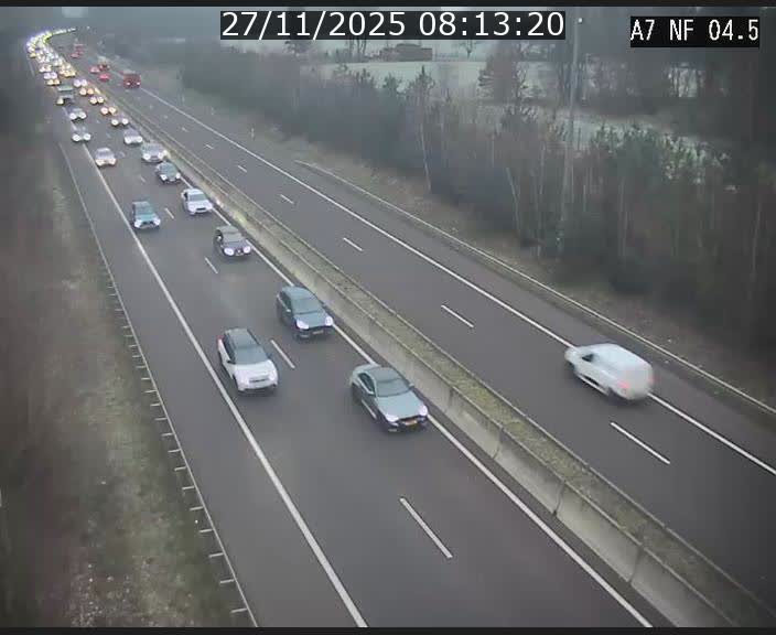 Caméra autoroute Luxembourg A7 - Passage à gibier Rëngelbour - direction Tunnel Grouft