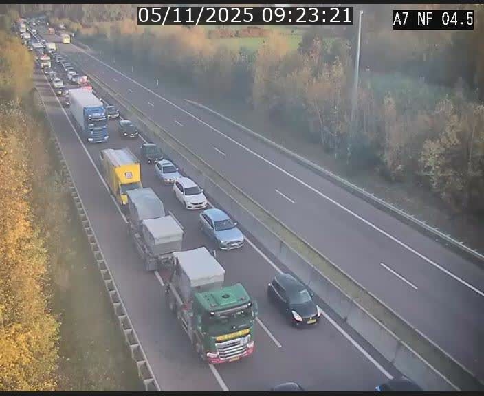 <h2>Caméra autoroute Luxembourg A7 - Passage à gibier Rëngelbour - direction Tunnel Grouft</h2>