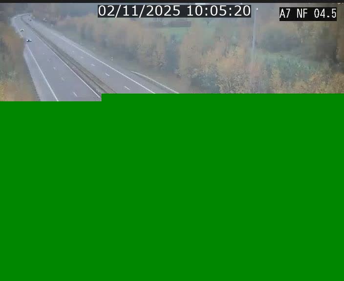 <h2>Caméra autoroute Luxembourg A7 - Passage à gibier Rëngelbour - direction Tunnel Grouft</h2>