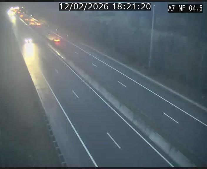 <h2>Caméra autoroute Luxembourg A7 - Passage à gibier Rëngelbour - direction Tunnel Grouft</h2>
