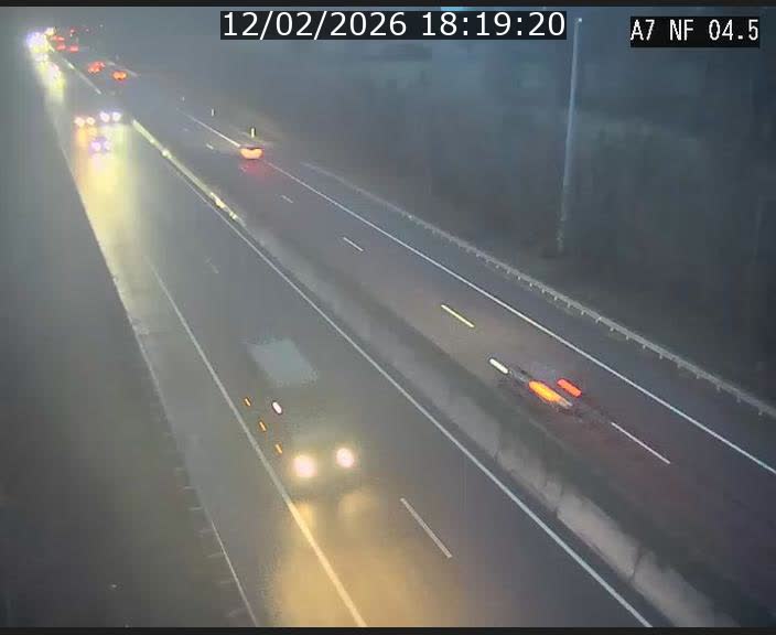 <h2>Caméra autoroute Luxembourg A7 - Passage à gibier Rëngelbour - direction Tunnel Grouft</h2>