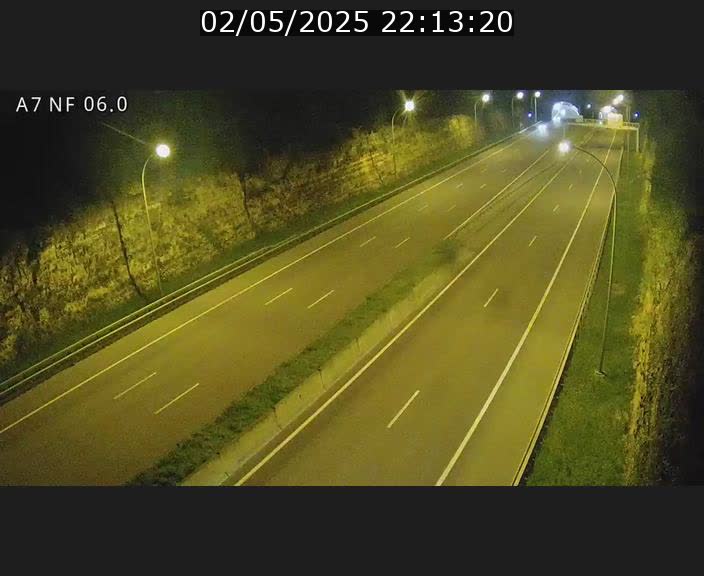 Caméra autoroute A7 Luxembourg - entrée sud du Tunnel Grouft - direction Lorentzweiler