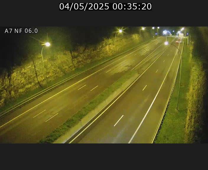 Caméra autoroute A7 Luxembourg - entrée sud du Tunnel Grouft - direction Lorentzweiler