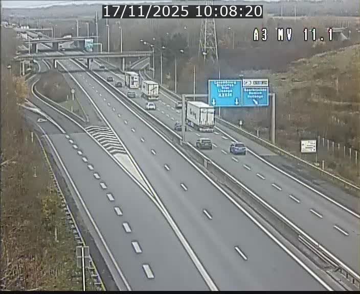 Traffic live webcam Luxembourg Croix de Bettembourg A3 - BK 11.1 - direction Luxembourg-ville