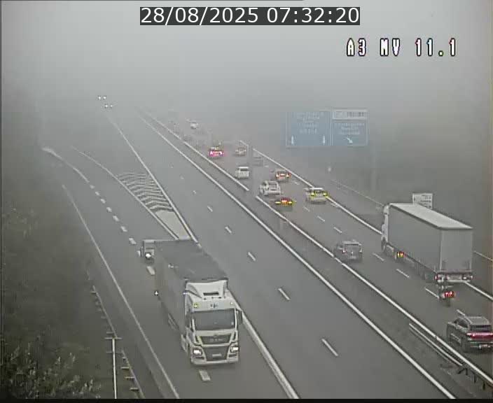 <h2>Traffic live webcam Luxembourg Croix de Bettembourg A3 - BK 11.1 - direction Luxembourg-ville</h2>