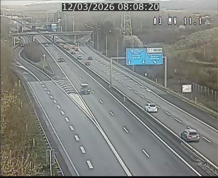 Traffic live webcam Luxembourg Croix de Bettembourg A3 - BK 11.1 - direction Luxembourg-ville
