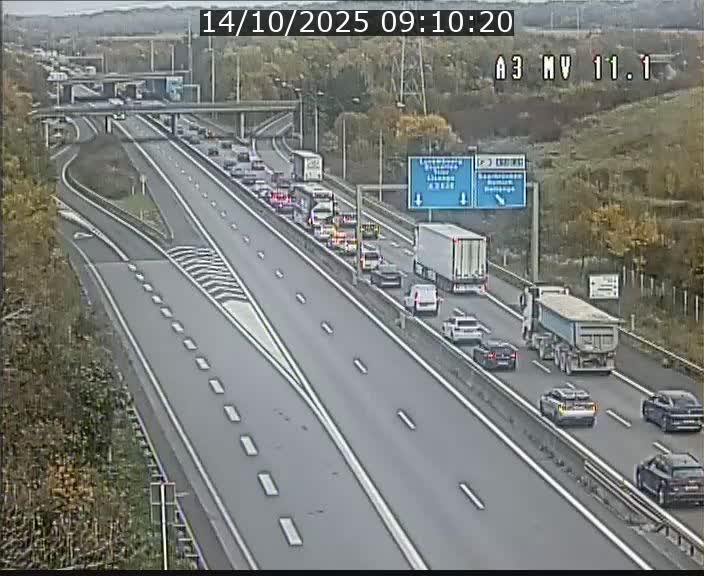 <h2>Traffic live webcam Luxembourg Croix de Bettembourg A3 - BK 11.1 - direction Luxembourg-ville</h2>