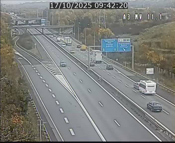 <h2>Traffic live webcam Luxembourg Croix de Bettembourg A3 - BK 11.1 - direction Luxembourg-ville</h2>