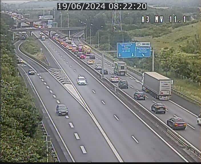 <h2>Traffic live webcam Luxembourg Croix de Bettembourg A3 - BK 11.1 - direction Luxembourg-ville</h2>