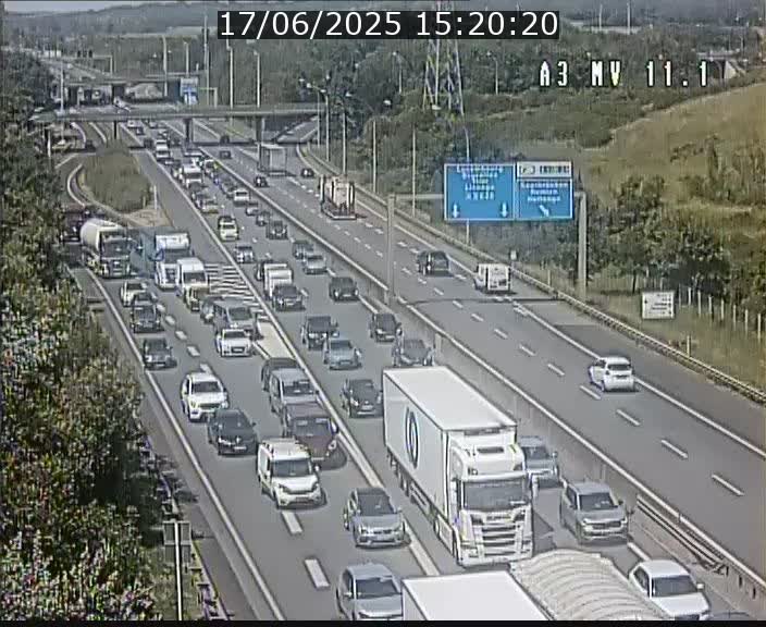 Traffic live webcam Luxembourg Croix de Bettembourg A3 - BK 11.1 - direction Luxembourg-ville