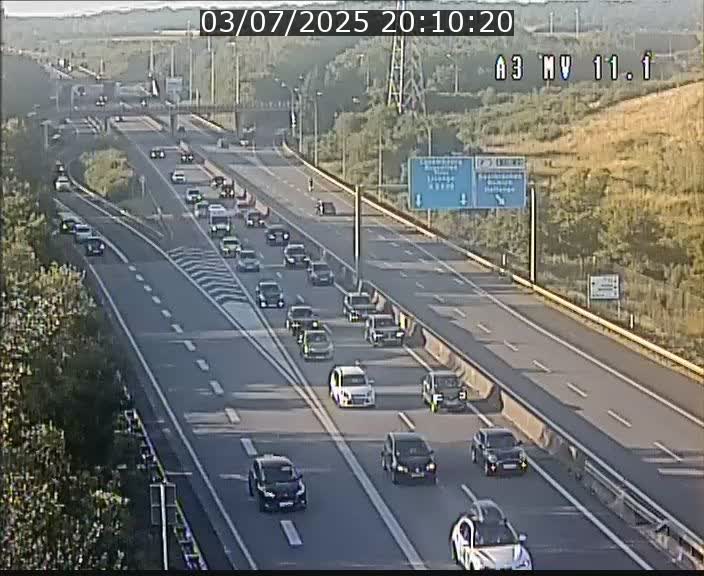 Traffic live webcam Luxembourg Croix de Bettembourg A3 - BK 11.1 - direction Luxembourg-ville