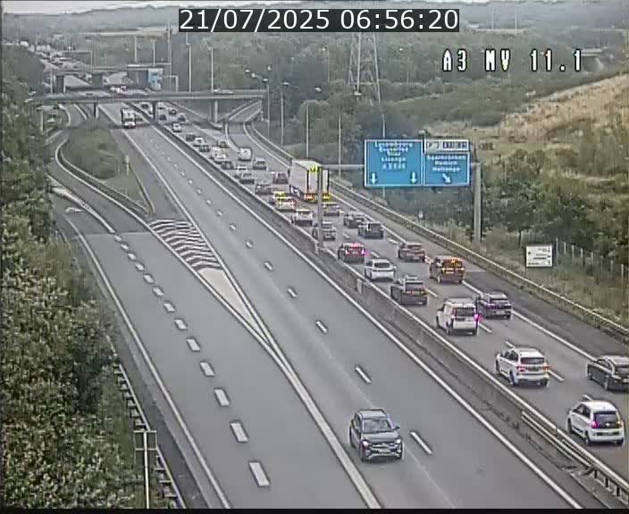 Traffic live webcam Luxembourg Croix de Bettembourg A3 - BK 11.1 - direction Luxembourg-ville