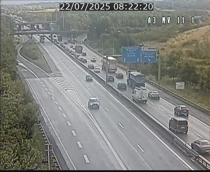 Traffic live webcam Luxembourg Croix de Bettembourg A3 - BK 11.1 - direction Luxembourg-ville