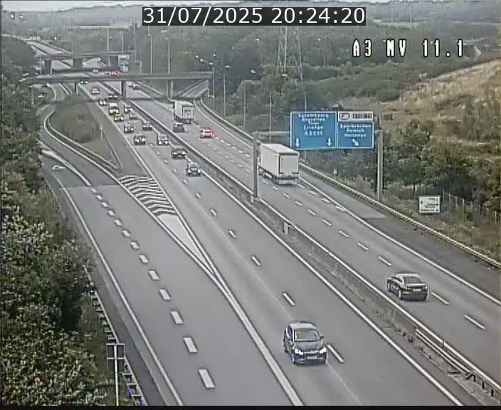 Traffic live webcam Luxembourg Croix de Bettembourg A3 - BK 11.1 - direction Luxembourg-ville