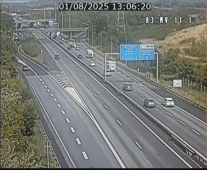 Traffic live webcam Luxembourg Croix de Bettembourg A3 - BK 11.1 - direction Luxembourg-ville