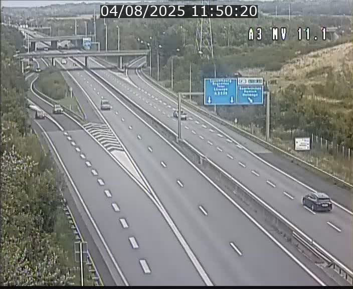 Traffic live webcam Luxembourg Croix de Bettembourg A3 - BK 11.1 - direction Luxembourg-ville