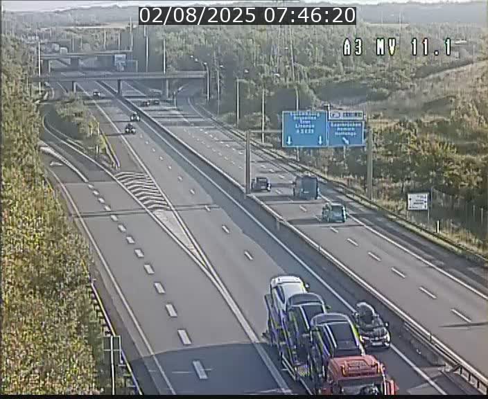 Traffic live webcam Luxembourg Croix de Bettembourg A3 - BK 11.1 - direction Luxembourg-ville