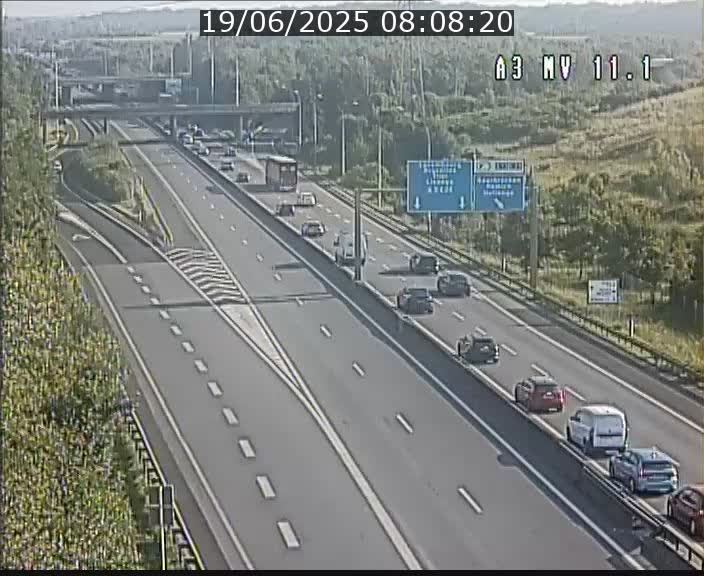 Traffic live webcam Luxembourg Croix de Bettembourg A3 - BK 11.1 - direction Luxembourg-ville