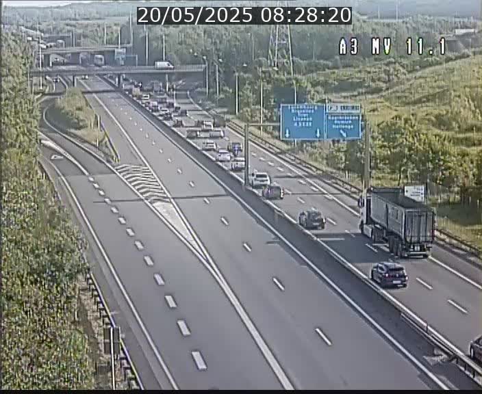 <h2>Traffic live webcam Luxembourg Croix de Bettembourg A3 - BK 11.1 - direction Luxembourg-ville</h2>