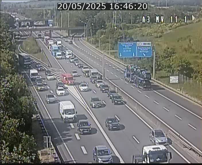 <h2>Traffic live webcam Luxembourg Croix de Bettembourg A3 - BK 11.1 - direction Luxembourg-ville</h2>