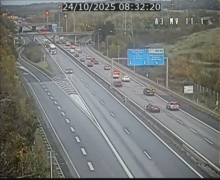 Traffic live webcam Luxembourg Croix de Bettembourg A3 - BK 11.1 - direction Luxembourg-ville