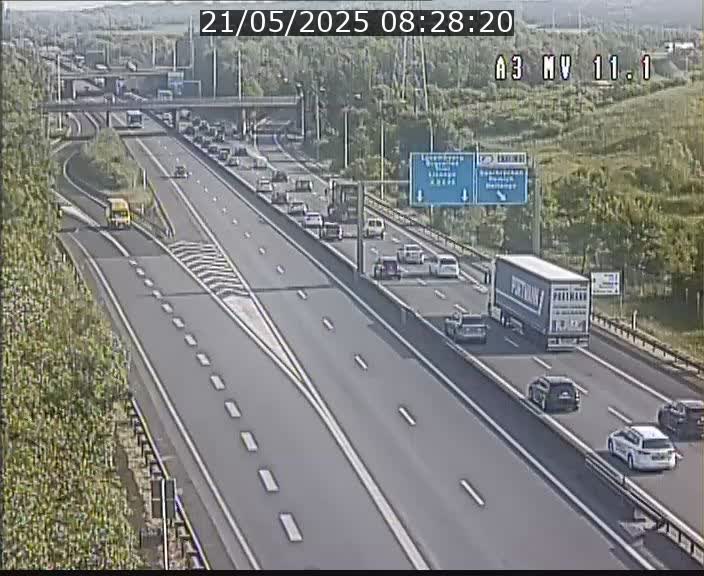 <h2>Traffic live webcam Luxembourg Croix de Bettembourg A3 - BK 11.1 - direction Luxembourg-ville</h2>