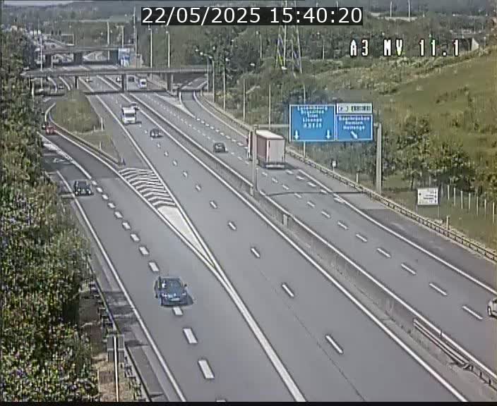 <h2>Traffic live webcam Luxembourg Croix de Bettembourg A3 - BK 11.1 - direction Luxembourg-ville</h2>