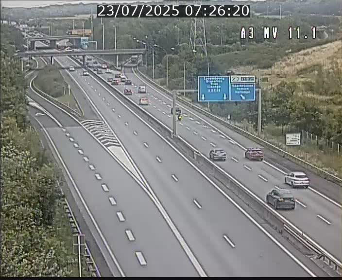 Traffic live webcam Luxembourg Croix de Bettembourg A3 - BK 11.1 - direction Luxembourg-ville