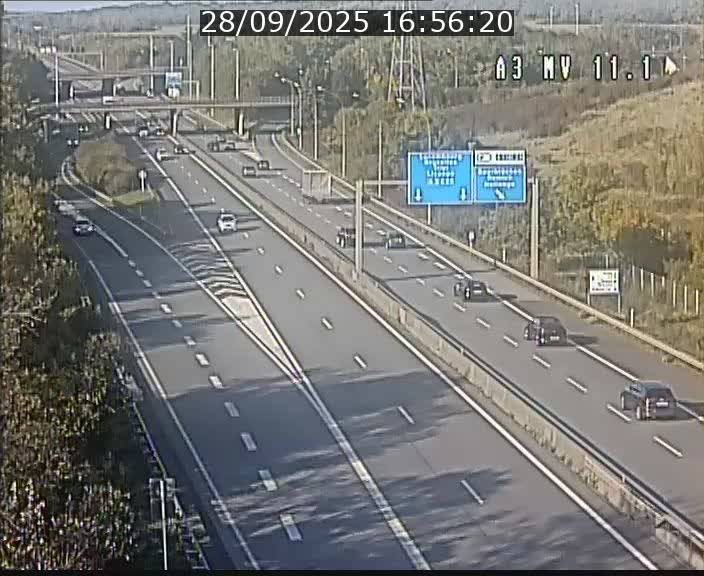 <h2>Traffic live webcam Luxembourg Croix de Bettembourg A3 - BK 11.1 - direction Luxembourg-ville</h2>