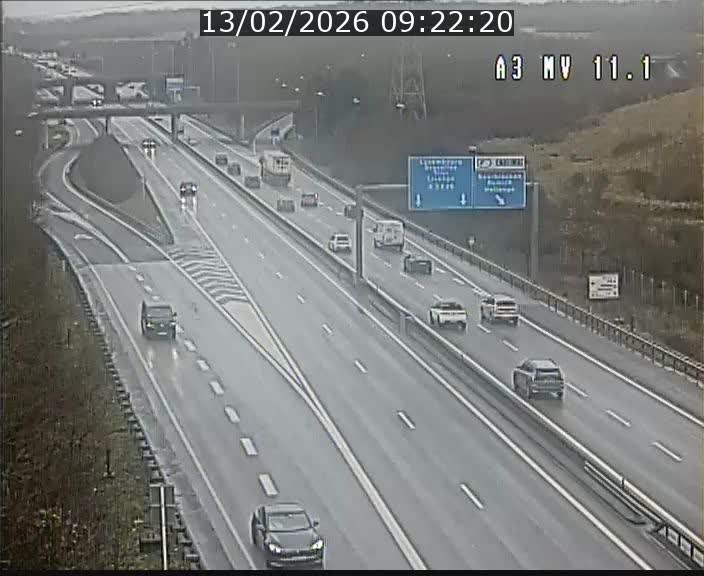 <h2>Traffic live webcam Luxembourg Croix de Bettembourg A3 - BK 11.1 - direction Luxembourg-ville</h2>