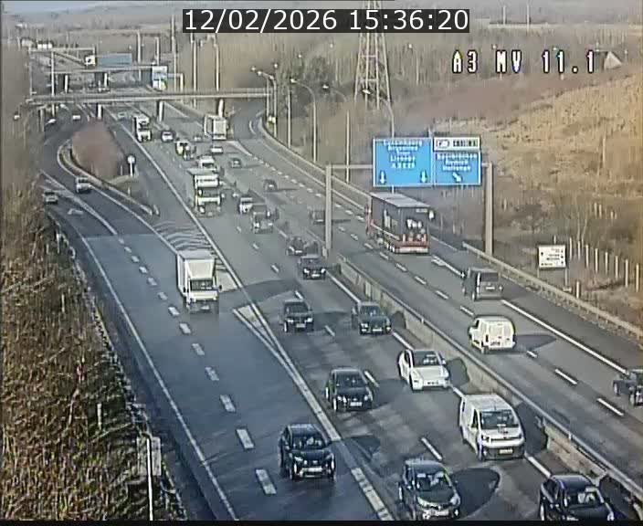 <h2>Traffic live webcam Luxembourg Croix de Bettembourg A3 - BK 11.1 - direction Luxembourg-ville</h2>