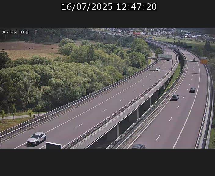 Caméra trafic Luxembourg - A7, Tunnel Gousselerbierg, sortie sud, direction rond-point Lorentzweiler (BK 10.8)
