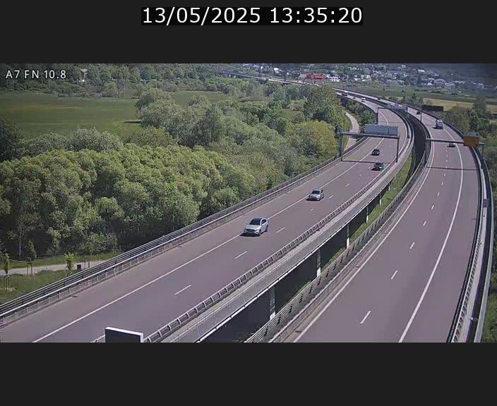 Caméra trafic Luxembourg - A7, Tunnel Gousselerbierg, sortie sud, direction rond-point Lorentzweiler (BK 10.8)