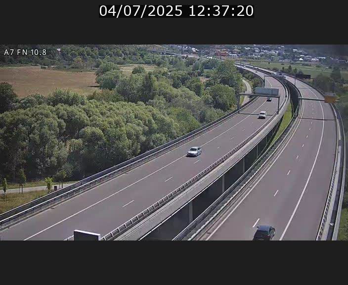 Caméra trafic Luxembourg - A7, Tunnel Gousselerbierg, sortie sud, direction rond-point Lorentzweiler (BK 10.8)