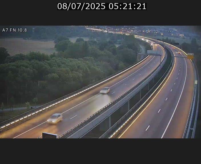 Caméra trafic Luxembourg - A7, Tunnel Gousselerbierg, sortie sud, direction rond-point Lorentzweiler (BK 10.8)