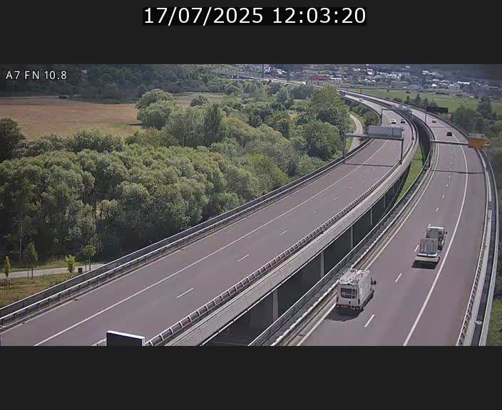 Caméra trafic Luxembourg - A7, Tunnel Gousselerbierg, sortie sud, direction rond-point Lorentzweiler (BK 10.8)