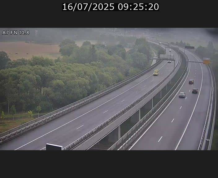 Caméra trafic Luxembourg - A7, Tunnel Gousselerbierg, sortie sud, direction rond-point Lorentzweiler (BK 10.8)