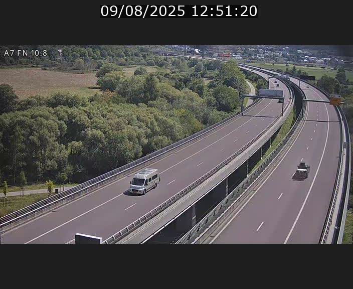 Caméra trafic Luxembourg - A7, Tunnel Gousselerbierg, sortie sud, direction rond-point Lorentzweiler (BK 10.8)