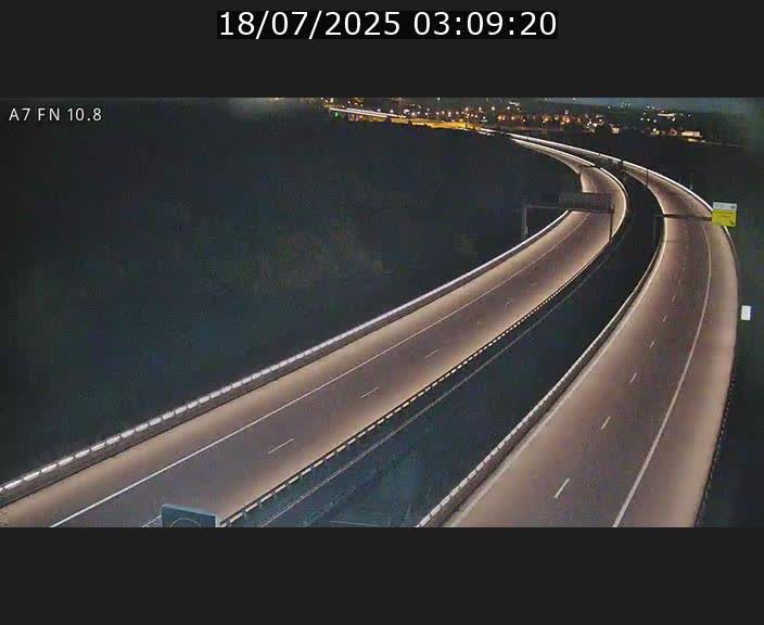 Caméra trafic Luxembourg - A7, Tunnel Gousselerbierg, sortie sud, direction rond-point Lorentzweiler (BK 10.8)