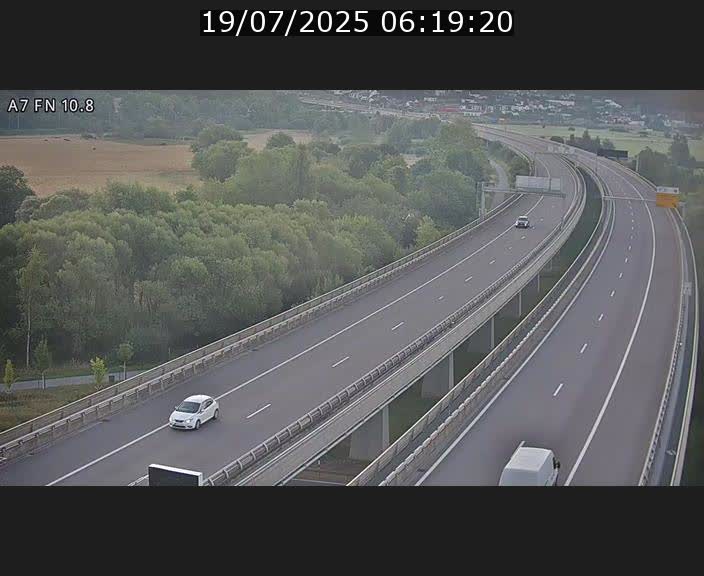 Caméra trafic Luxembourg - A7, Tunnel Gousselerbierg, sortie sud, direction rond-point Lorentzweiler (BK 10.8)